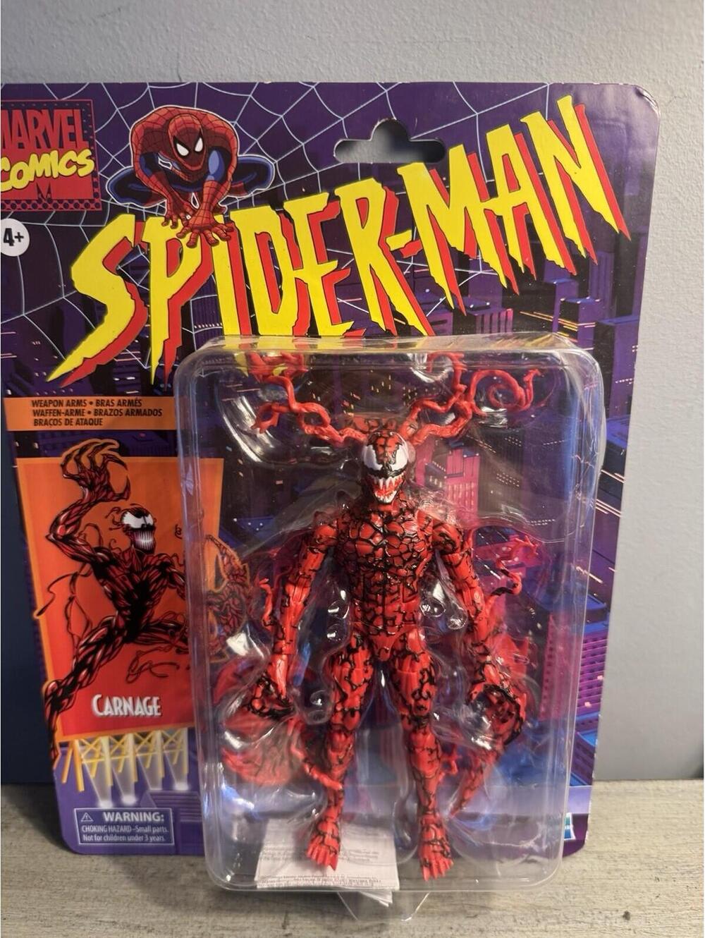 Marvel Legends Spider-Man Animated Series Carnage Retro Card Hasbro Figure